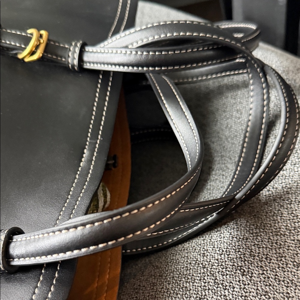 Italian Leather Black Tote Bag Made in Italy - Picture 11 of 15